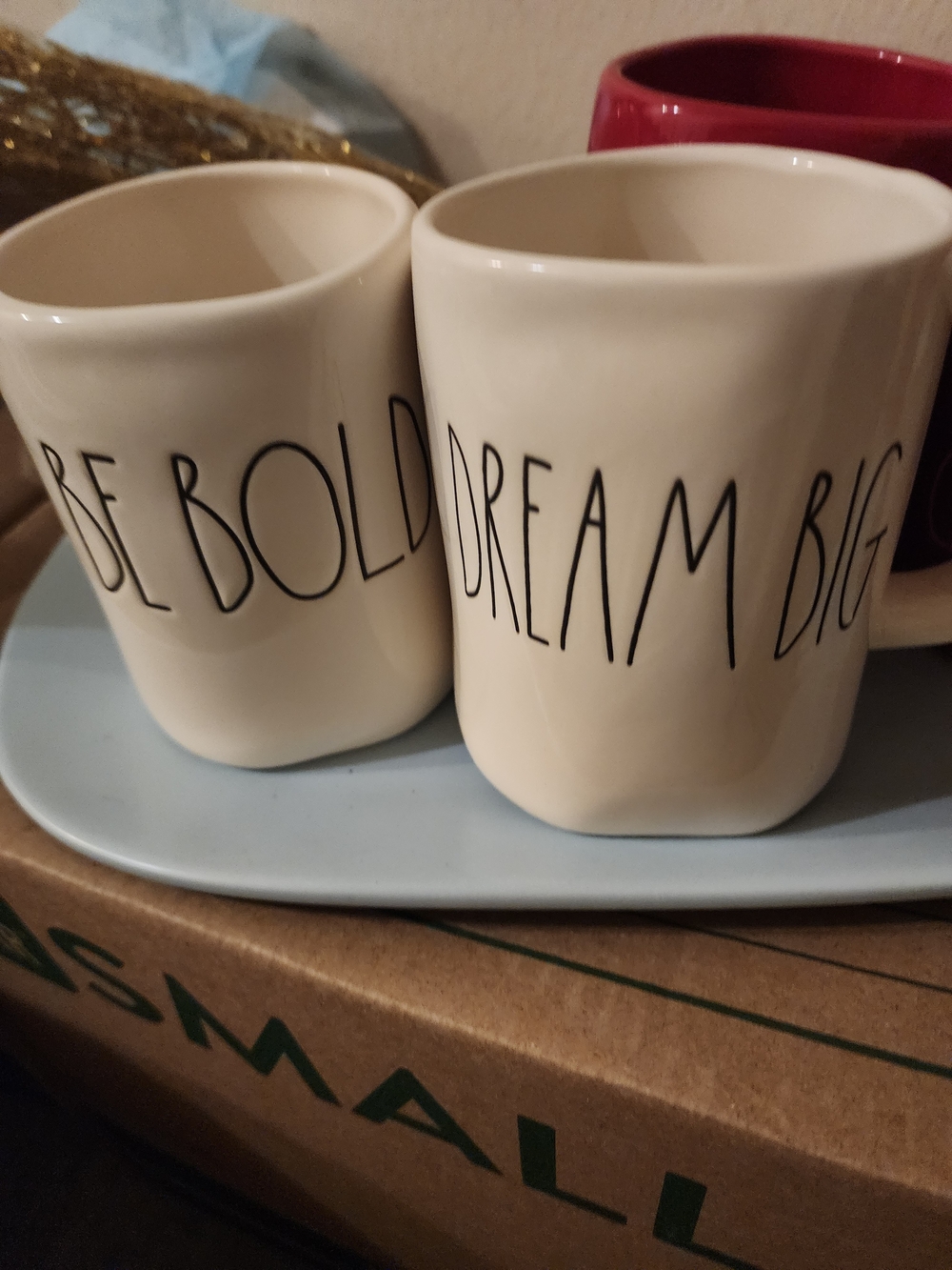 Cream 'Dream Big' And Be Bold  Ceramic Mug - Inspirational Home Dining Cup